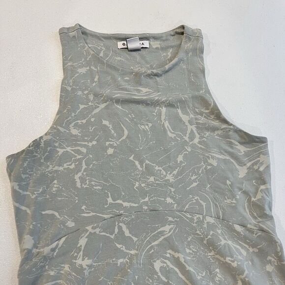 ATHLETA Santorini Thera Printed Dress Ripple Marble Gray Sleeveless Size Small - Picture 8 of 8